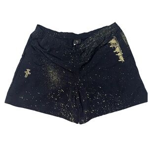 Cactus Jack Travis Scott Paint Splatter Embroidered Shorts Black 2XL Grail Goat